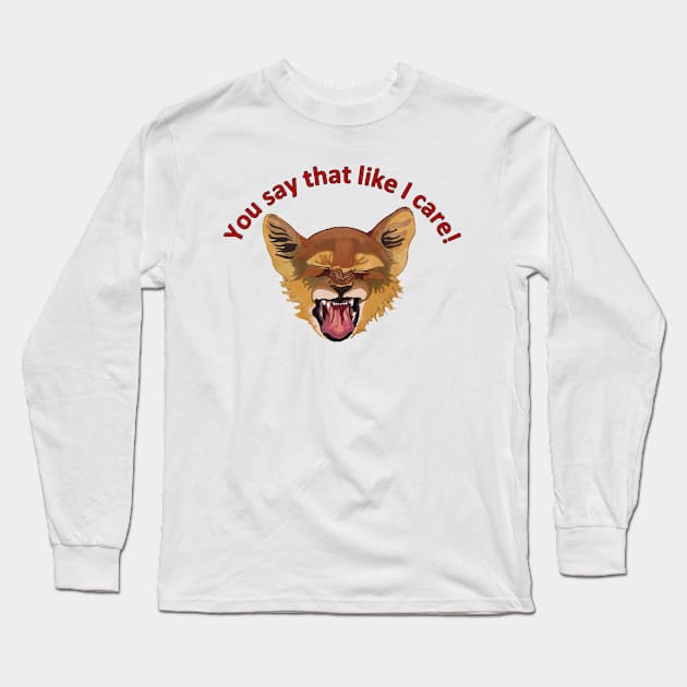 You Say That Like I Care Laughing Lion Cub Long Sleeve T-Shirt by Snobunyluv